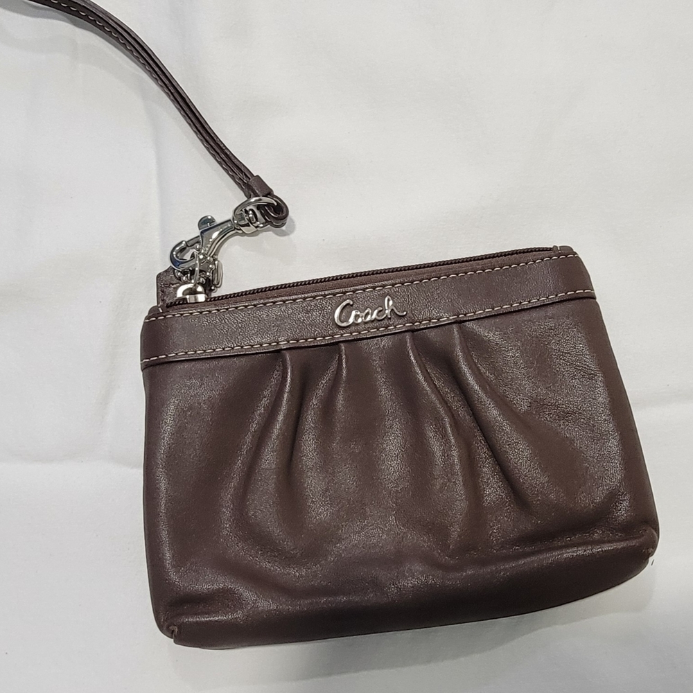 Coach Brown Leather Clutch Wristlet